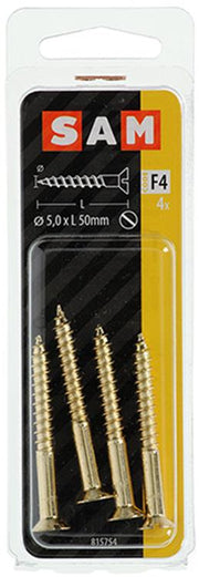 Mack 1019656 - houtschroef verzonken kop messing 4 st 5,5 x 50 mm | 10 stuks - afbeelding 2