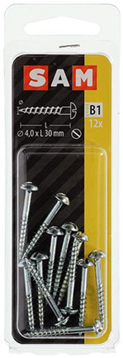 Mack 1017374 - houtschroef bolkop staal verzinkt 12 st 4,0 x 30 mm | 10 stuks - afbeelding 2