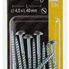 Mack 1017375 - houtschroef bolkop staal verzinkt 10 st 4,0 x 40 mm | 10 stuks