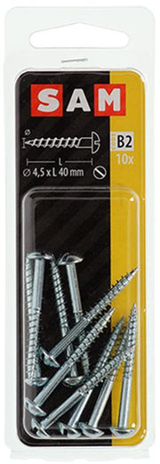 Mack 1017377 - houtschroef bolkop staal verzinkt 10 st 4,5 x 40 mm | 10 stuks - afbeelding 2