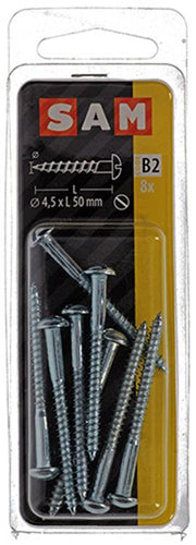 Mack 1017378 - houtschroef bolkop staal verzinkt 8 st 4,5 x 50 mm | 10 stuks - afbeelding 2