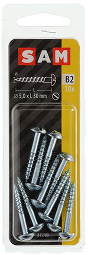 Mack 1017379 - houtschroef bolkop staal verzinkt 10 st 5,0 x 30 mm | 10 stuks - afbeelding 2