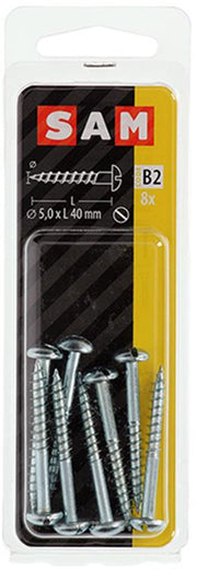 Mack 1017380 - houtschroef bolkop staal verzinkt 8 st 5,0 x 40 mm | 10 stuks - afbeelding 2