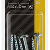 Mack 1017381 - houtschroef bolkop staal verzinkt 6 st 5,0 x 50 mm | 10 stuks