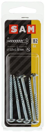 Mack 1017381 - houtschroef bolkop staal verzinkt 6 st 5,0 x 50 mm | 10 stuks - afbeelding 2