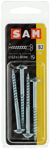 Mack 1017382 - houtschroef bolkop staal verzinkt 4 st 6,0 x 60 mm | 10 stuks - afbeelding 2