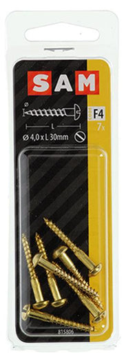 Mack 1019665 - houtschroef bolkop messing 7 st 4,0 x 30 mm | 10 stuks - afbeelding 2