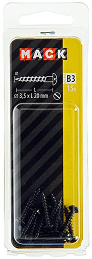 Mack 1017384 - houtschroef bolkop zwart verzinkt 15 st 3,5 x 20 mm | 10 stuks - afbeelding 3