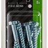 Mack 1017406 - houtdraadbout staal verzinkt 8 st 6 x 60 mm | 10 stuks