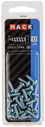 Mack 1017446 - zelftappende schroef cyl kop verz. 24st 4,2 x 13 mm | 10 stuks - afbeelding 2