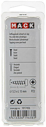 Mack 1017456 - zelftappende schroef cyl kop verz. 11st 5,5 x 13 mm | 10 stuks - afbeelding 3