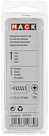 Mack 1017457 - zelftappende schroef cyl kop verz. 10st 5,5 x 19 mm | 10 stuks - afbeelding 3
