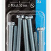 Mack 1017528 - metaalschroef cyl. kop + moer verz. 8 st m5 x 50 mm | 10 stuks