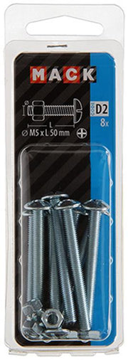 Mack 1017549 - kachelbout + moer staal verzinkt 8 st m5 x 50 mm | 5 stuks - afbeelding 2