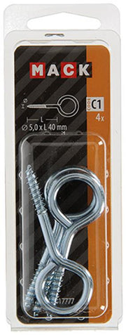 Mack 1017777 - schroefoog staal verzinkt 4 st 5,0 x 40 mm | 10 stuks - afbeelding 2