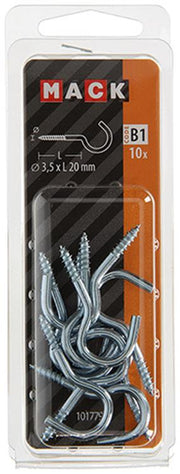 Mack 1017797 - schroefhaak staal verzinkt 10st 3,5 x 20 mm | 10 stuks - afbeelding 3