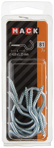 Mack 1017799 - schroefhaak staal verzinkt 7st 4,0 x 25 mm | 10 stuks - afbeelding 3