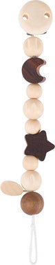 Goki fopspeenketting - maan en ster - l21cm - hout