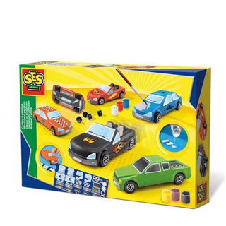 Ses creative gieten en schilderen - auto's - kinderspeelgoed - knutselen jongens - auto speelgoed - vanaf 5 jaar
