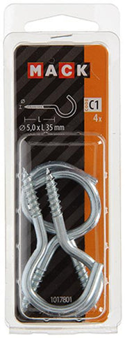 Mack 1017801 - schroefhaak staal verzinkt 4st 5,0 x 35 mm | 10 stuks - afbeelding 2