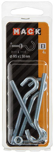 Mack 1017810 - schroefhaak metrisch + moer verzinkt 4st m5 x 50 mm | 10 stuks - afbeelding 3