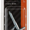 Mack 1017830 - schroefduim met gleuf staal verz. 5 st 5,0 x 40 mm | 10 stuks