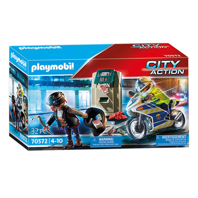 Playmobil city action politiemotor achtervolging van de geldrover - 70572