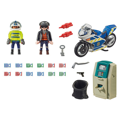 Playmobil city action politiemotor achtervolging van de geldrover - 70572