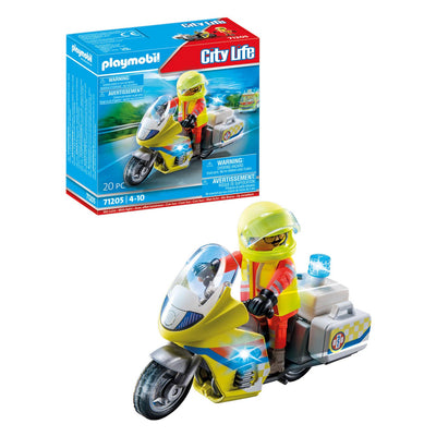 Playmobil city life noodmotorfiets met zwaailicht - 71205