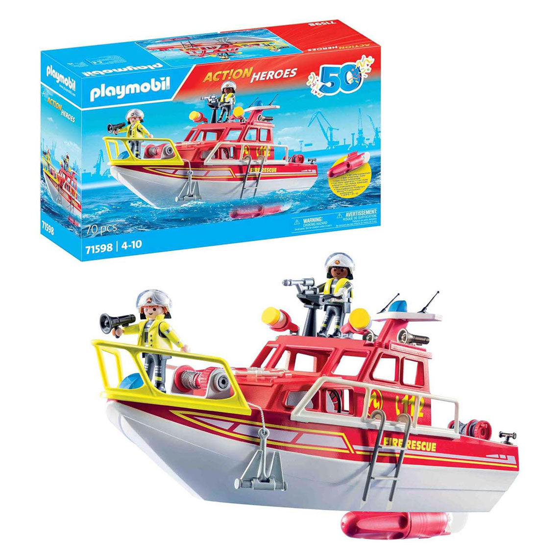 Playmobil action heroes brandweerboot