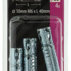 Mack 1019955 - keilbouthuls verzinkt 4 st m6 x 40 mm | 10 stuks
