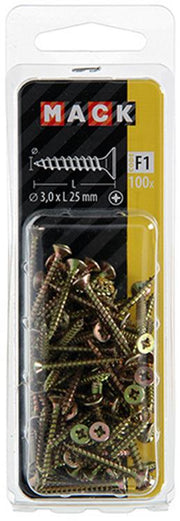 Mack 1017961 - spaanplaatschroef vz kop geelverz 100st 3,0 x 25 mm | 5 stuks - afbeelding 3