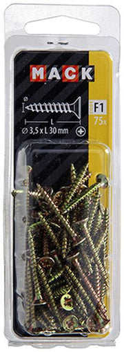Mack 1017965 - spaanplaatschroef vz kop geelverz. 75st 3,5 x 30 mm | 5 stuks - afbeelding 3
