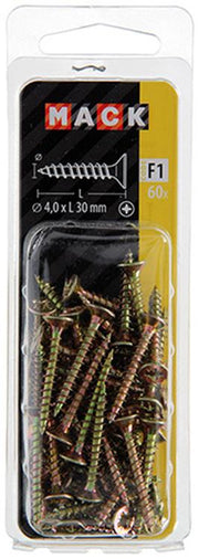 Mack 1017971 - spaanplaatschroef vz kop geelverz. 60st 4,0 x 30 mm | 5 stuks - afbeelding 2