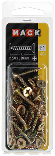 Mack 1017984 - spaanplaatschroef vz kop geelverz. 40st 5,0 x 30 mm | 5 stuks - afbeelding 3
