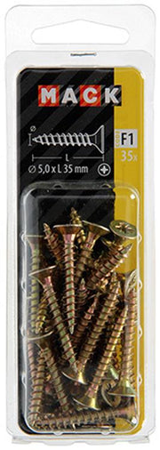 Mack 1017985 - spaanplaatschroef vz kop geelverz. 35st 5,0 x 35 mm | 5 stuks - afbeelding 2
