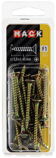 Mack 1017987 - spaanplaatschroef vz kop geelverz. 27st 5,0 x 45 mm | 5 stuks - afbeelding 2