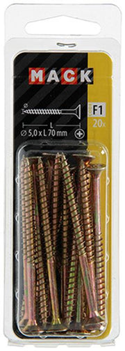 Mack 1017990 - spaanplaatschroef vz kop geelverz. 20st 5,0 x 70 mm | 5 stuks - afbeelding 2