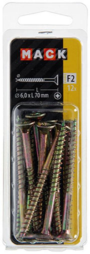 Mack 1017995 - spaanplaatschroef vz kop geelverz. 12st 6,0 x 70 mm | 5 stuks - afbeelding 2