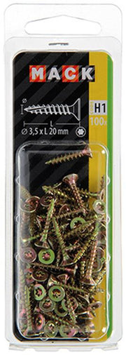 Mack 1018003 - spaanplschr.vzkop-zelfb. geelverz.100 st 3,5 x 20 mm | 5 stuks - afbeelding 4