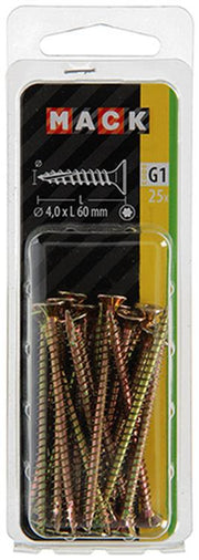 Mack 1018014 - spaanplschr.vzkop-zelfb. geelverz. 25 st 4,0 x 60 mm | 5 stuks - afbeelding 3