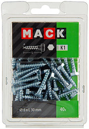 Mack 1018037 - houtdraadbout staal verzinkt 40 st 6 x 30 mm | 5 stuks - afbeelding 2