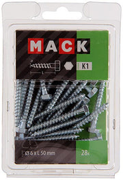 Mack 1018040 - houtdraadbout staal verzinkt 28 st 6 x 50 mm | 5 stuks - afbeelding 2