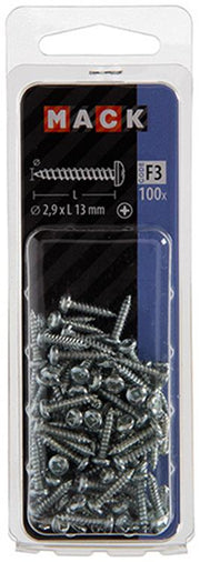 Mack 1018055 - zelftappende schroef cylkop verz.100 st 2,9 x 13 mm | 10 stuks - afbeelding 3