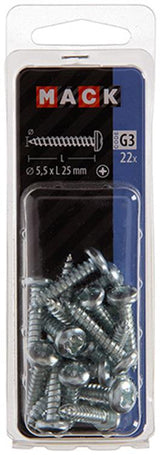 Mack 1018078 - zelftappende schroef cylkop verz. 22 st 5,5 x 25 mm | 5 stuks - afbeelding 3