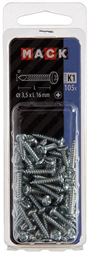 Mack 1018082 - zelfborende schroef cylkop verz.105st 3,5 x 16 mm | 5 stuks - afbeelding 3