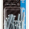 Mack 1018092 - metaalschroef cyl. kop + moer verz. 40 st m4 x 30 mm | 5 stuks