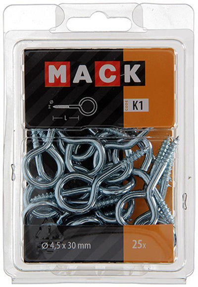 Mack 1018137 - schroefoog staal verzinkt 25st 4,5 x 30 mm | 5 stuks