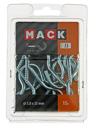 Mack 1018141 - schroefhaak staal verzinkt 15 st 5,0 x 35 mm | 5 stuks - afbeelding 2