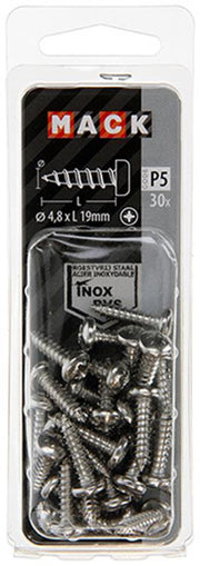 Mack 1020019 - zelftappende schroef cyl.kop a2 30 st 4,8 x 19 mm | 5 stuks - afbeelding 3